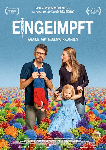 plakat Eingeimpft - Familie mit Nebenwirkungen