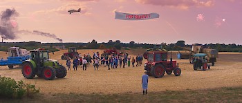 plakat Rote Sterne überm Feld